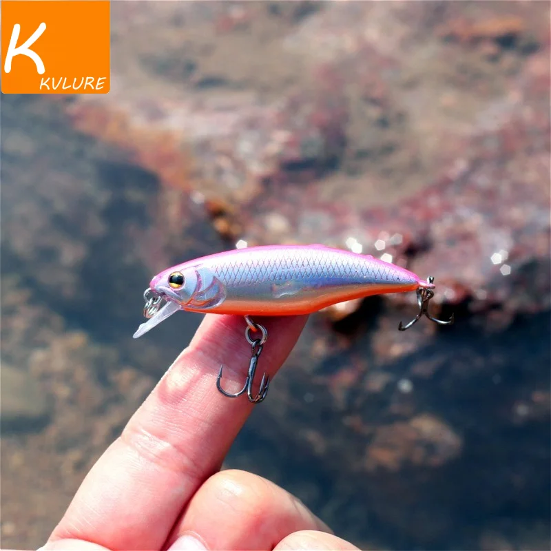 1Pcs Minnow Angeln Lockt Wobbler Pesca 52mm/4,5g Stream Sinking Minnow Harten Köder Japan Barsch Hecht lachs Forelle Bass