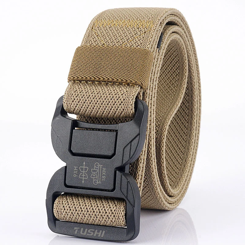 Ceinture tactique en Nylon pour hommes, couleur unie, avec boucle d'insertion en toile, multifonctionnelle pour l'entraînement, offre spéciale