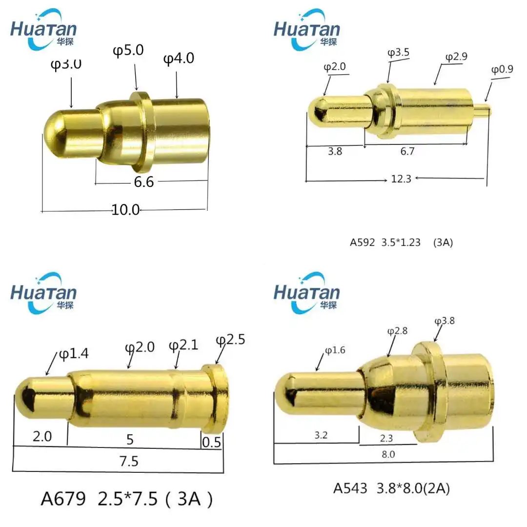 High Quality Spring Needle Gold-plated Conductive Probe Telescopic Thimble Charging Pin Pogopin