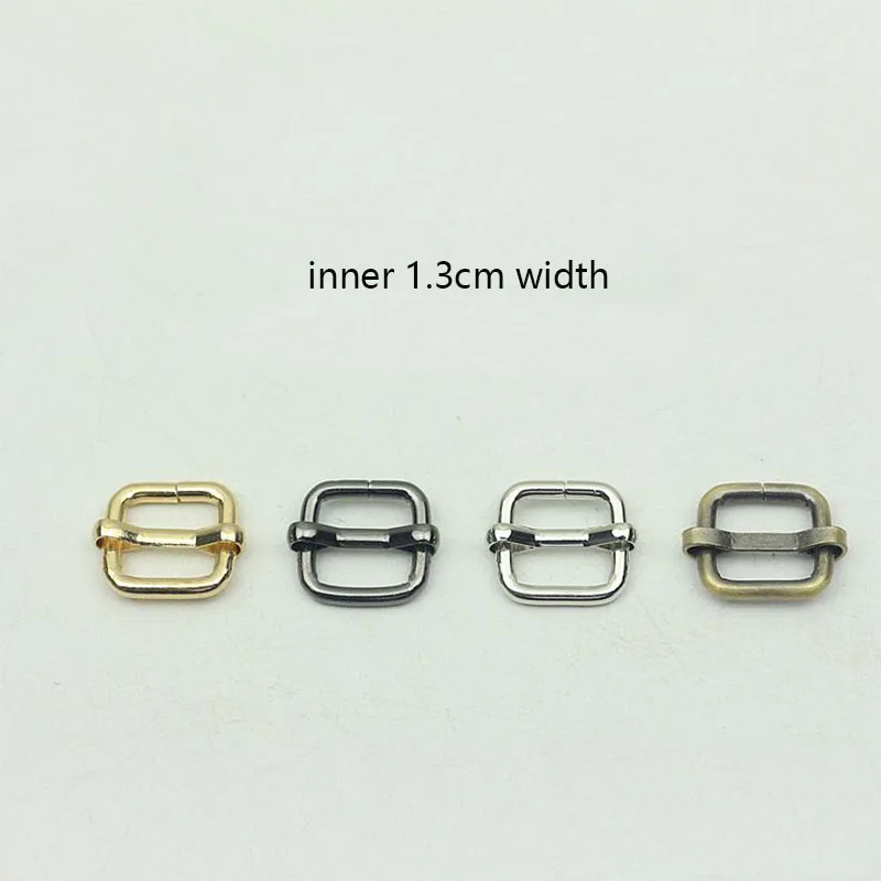 

50pc 13mm Mini Metal Slides Tri-glides Wire-formed Roller Pin Buckles Strap Slider Adjuster for Bags Garment Leather Accessories