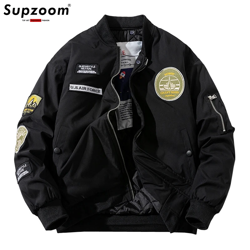 

Supzoom New Arrival Air Force Ma1 Pilot Thickened Jacket Rib Sleeve Embroidery Brand Clothing Bomber Jacket Men Baseball Cotton