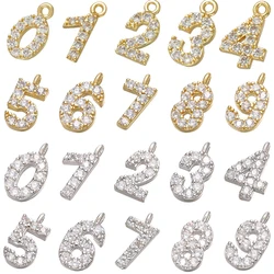 5Pcs/lot,5x10mm Gold-color Arabic Number Charms Pendant for Women's Necklaces Earrings Jewelry Accessories Model:VD648