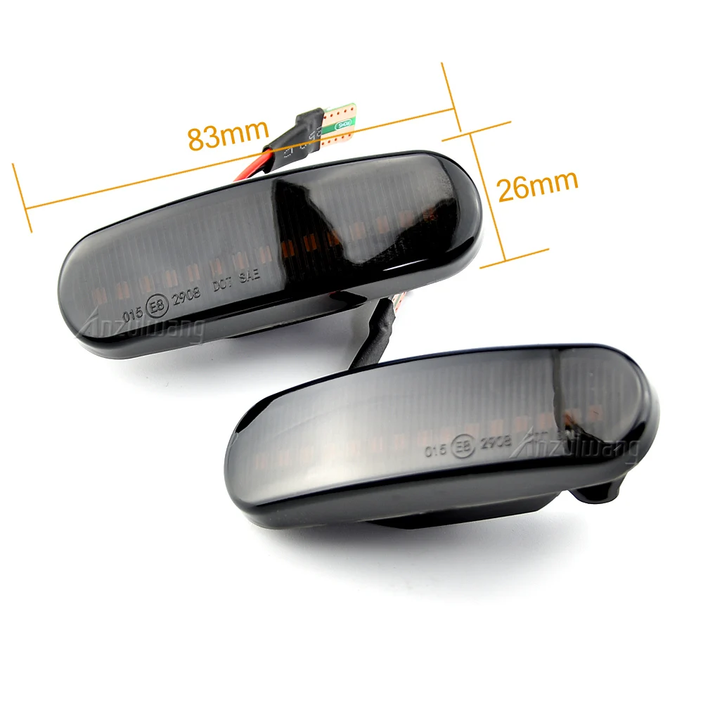 2X Dynamic Smoke LED side marker light turn signal lamp for Fiat Panda Punto Evo Stilo Qubo Peugeot Citroen Lancia Musa(350)