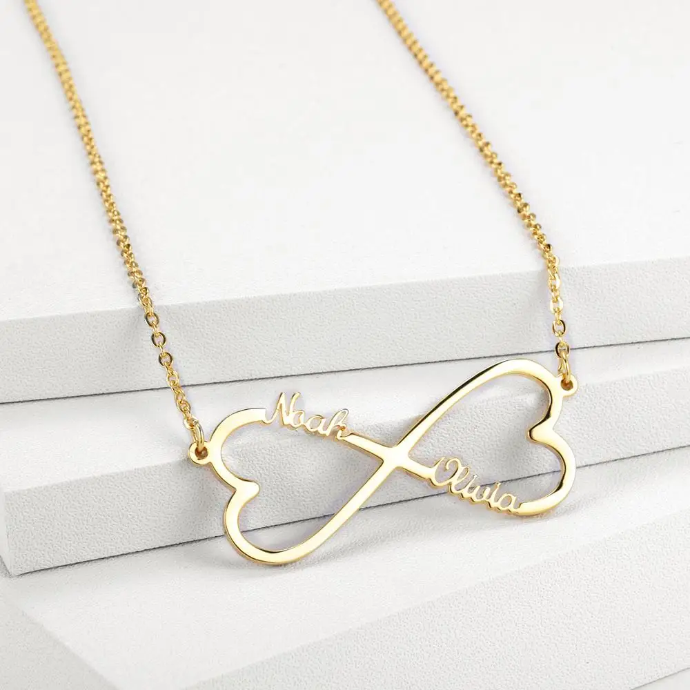 Customized Stainless Steel Infinity Name Necklace For Women Jewelry Personalized Necklace Heart Infinity Necklace  Gifts