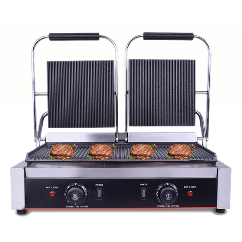 Steak special oven commercial panini electromechanical hot plate double-head electric grill double-sided grilled sandwich