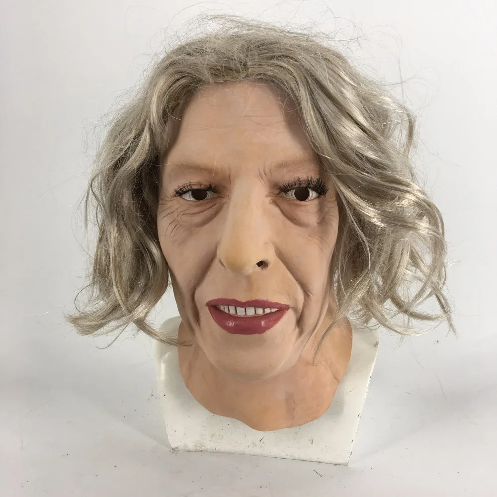 Realistic Female Latex Mask Human Overhead Mask Party Cosplay Sexy Costume Woman Face Crossdressing