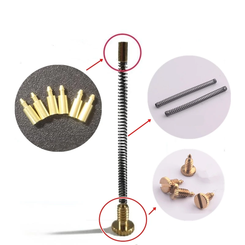 Spring Copper Pins & Spring & Screws Fit For ZP Kerosene Grind Wheel Lighter Spring Repair Replacement Parts 4 Kinds