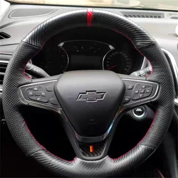 For Chevrolet CRUZE sail 3 MALIBU XL Cavalier Equinox DIY Custom leather carbon fiber car steering wheel cover auto parts