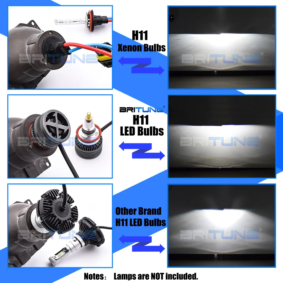 Britune Q5 H11 Car Lens Bi-xenon Projector HID LED Headlight Lenses 3.0 inch Full Metal Kit Tuning Accessories Retrofit