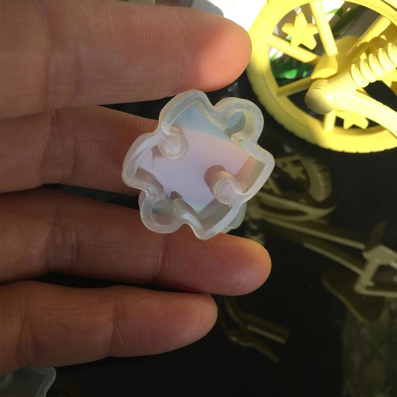 4pcs/set Puzzle Piece Gemstone Crystal Epoxy Resin Mold DIY Jewelry Pendant Making Tools Epoxy Clear Silicone Mould