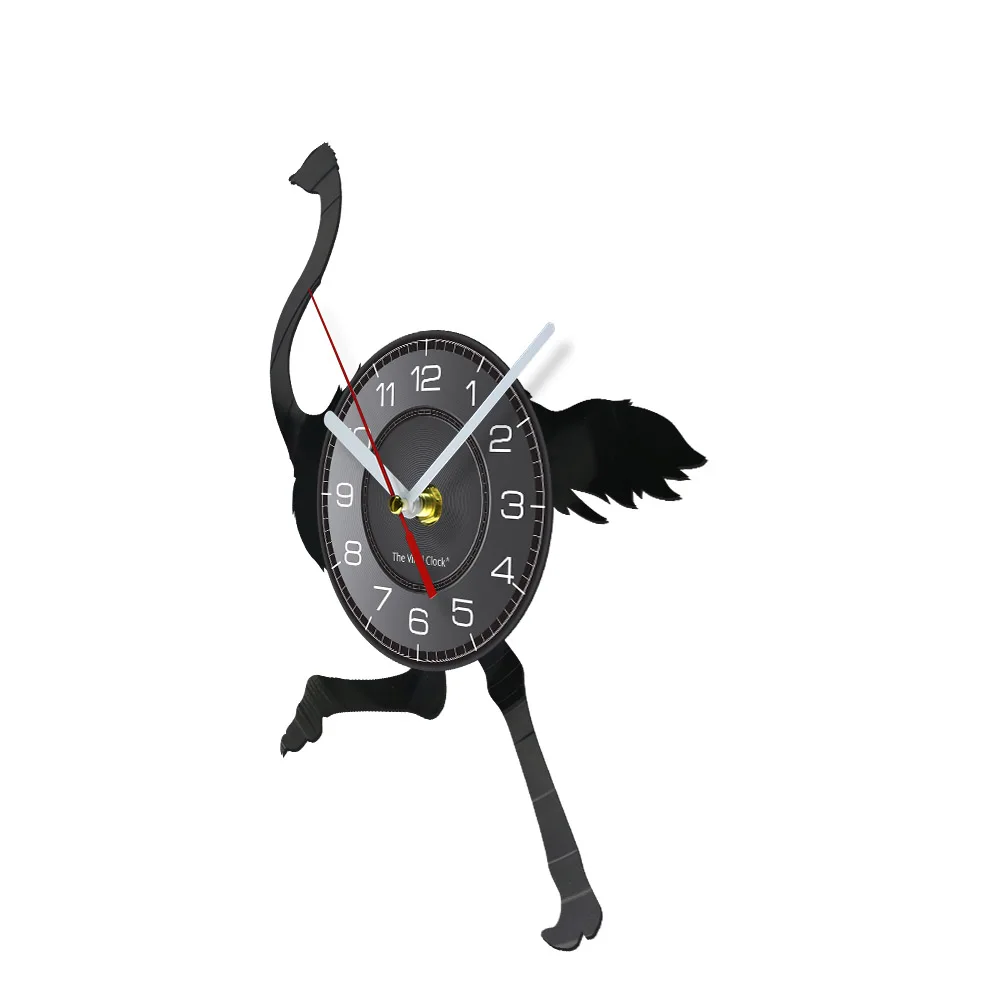 Greater Flamingo Silhouette Vinyl Record Wall Clock Silent Animal FMG Nursery Bird Art Decorative Modern Design Hanging Watch