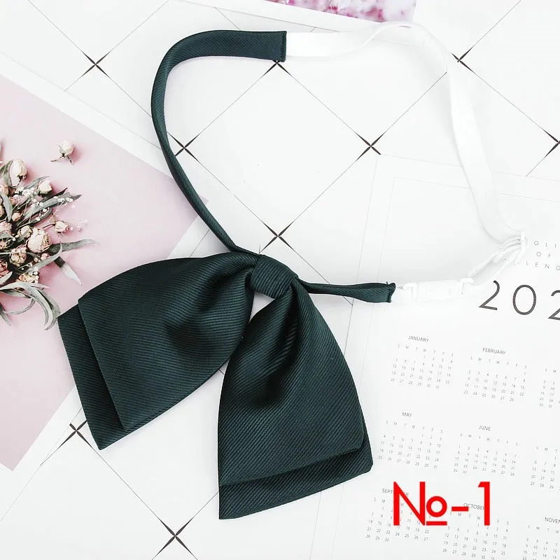 Ladies Bank New Solid Collar Bow Tie Women's Cute Bow-knot Japanese Girl Bowtie Butterfly Cravats Suits Jk Uniform Accessories