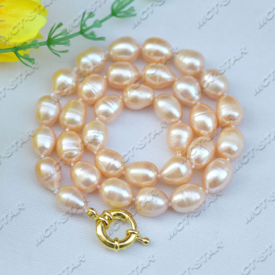 

MCT·STAR Z11722 17" 12mm Pink Rice Freshwater Pearl Necklace