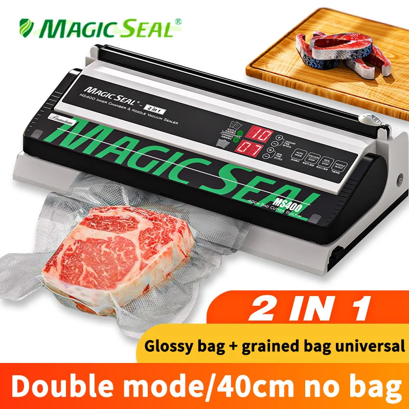 MAGIC SEAL MS400 Food Vacuum Sealer Machine Best Vacuum Sealer Packaging Machine Plastic Bag Sealer Common To All Bags