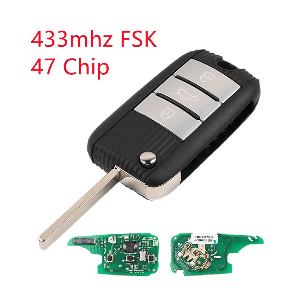 Original Roewe RX3 RX5 RX8 Folding Remote Control Key 433mhz PCF7961 Chip ID47 Chip Intelligent Remote Key