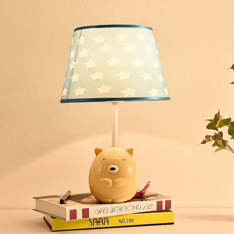 Creative led table lamp cute resin animal bear desk lamp kids room baby bedroom decor bedside lamp 2 flexo study reading light