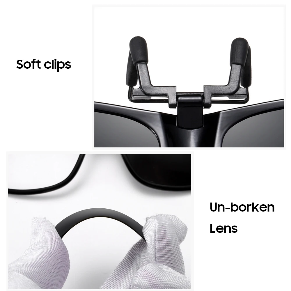 VIVIBEE Farbverlauf Rot Lila Flip Up Clip auf Sonnenbrille für Frauen Polarisierte Spiegel Rosa Quadratische Gläser Weibliche UV400 Shades – Detail 6