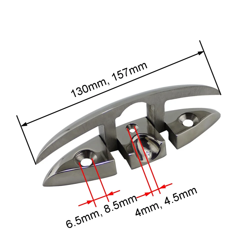 4PCS Stainless Steel 316 Cleat Marine Hardware Foldable Boat Cleats Folding Deck Mooring Cleat Boat Accessories Parts