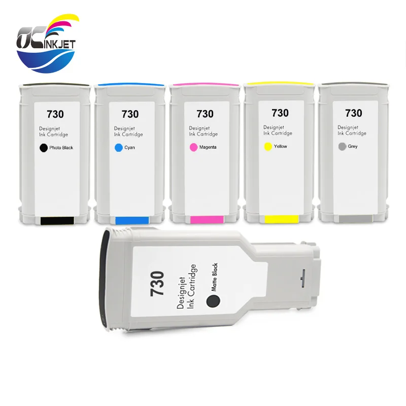 

OCINKJET 730 For HP 730 Ink Cartridge 6 Colors Fits For HP DesignJet T1600 T1600dr T1700 T1700dr T2600 T2600dr Printer