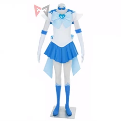 Athemis Anime Sailor Mizuno Amin Sailor Mercuryin Super Cosplay Costume Dress Gloves Brooch Bows Socks Headband Custom Made