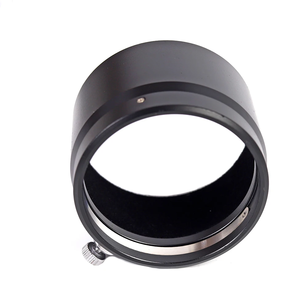 Replacement for LH-61F , Metal lens Hood for Olympus M. ZUIKO DIGITAL ED 75mm f/1.8 lens Black / Silver