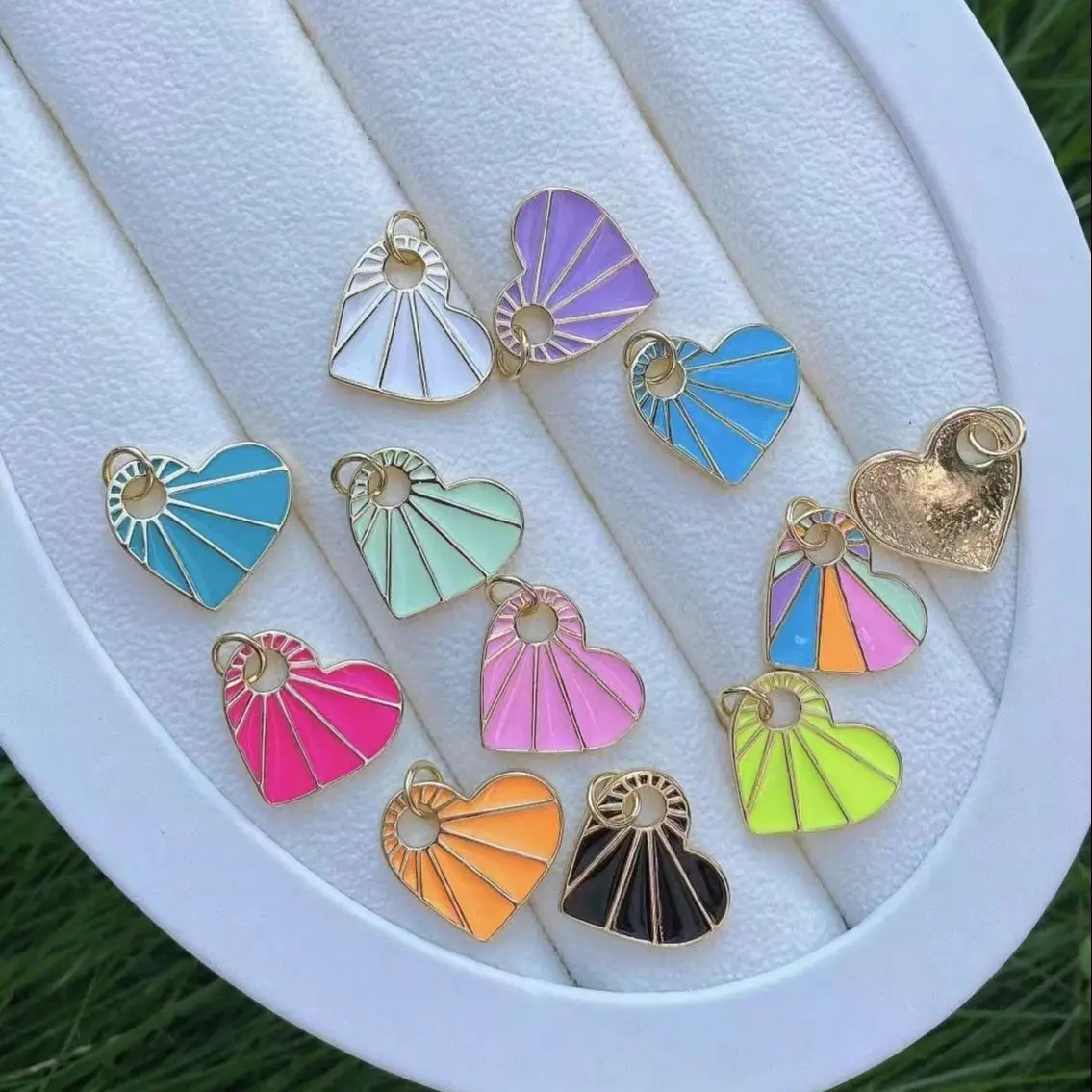 

10Pcs,Gold Plated Enamel Heart Popsicle Pendant, Colorful Enamel Charm, Gold Pendants Charm, Supply Component Findings