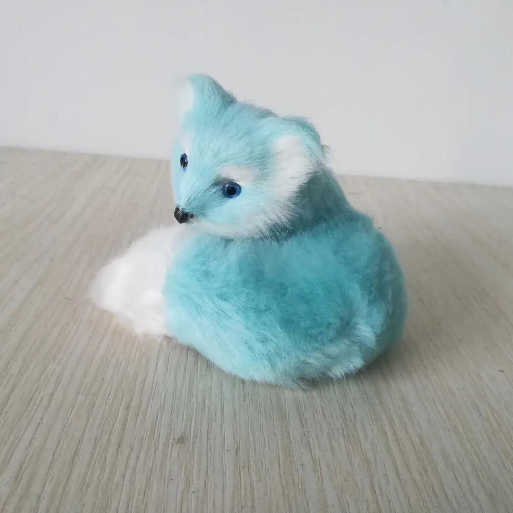 Simulação raposa mini 8x7cm modelo duro liso e peles raposa rosa artesanato decoração de mesa para casa presente s5168