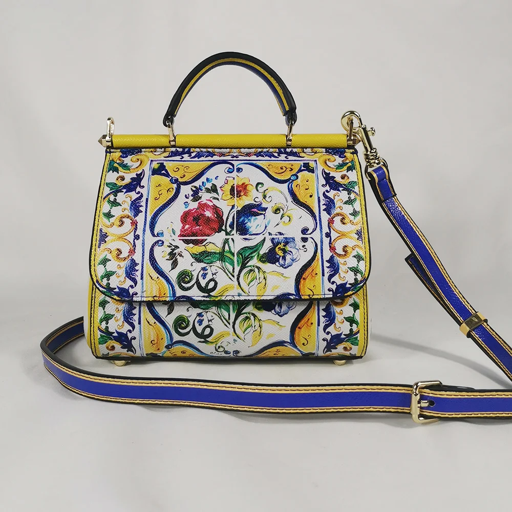 Damskie torebki, torebka na ramię Rose Lady, torba typu tote, skórzana torebka damska, listonoszka, marka De FD99060124signer, żółta