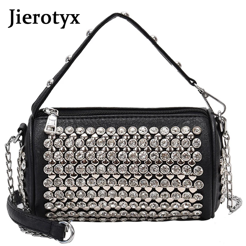 JIEROTYX-Bolso cuadrado de lentejuelas para mujer, bolsa de hombro de cuero PU de alta calidad, diseñador de lujo, venta al por mayor