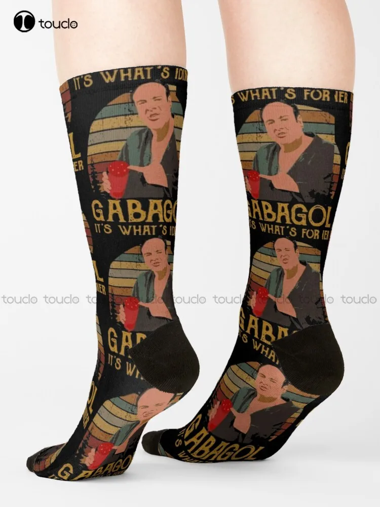 Gabagool Gabagool Mafia Tony Soprano Socks Mens Black Socks Unisex Adult Teen Youth Socks Custom Gift 360° Digital Print