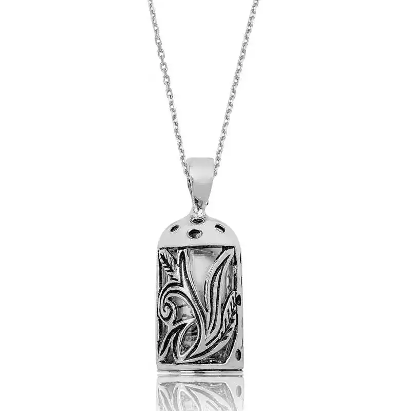 Silver Cevşen Prayerful Lady Necklace 925 Sterling Women Fine Jewelry Wedding Party Birthday Gift - Box - Pendant - Chain Choker - Female - Ladies - Fashion