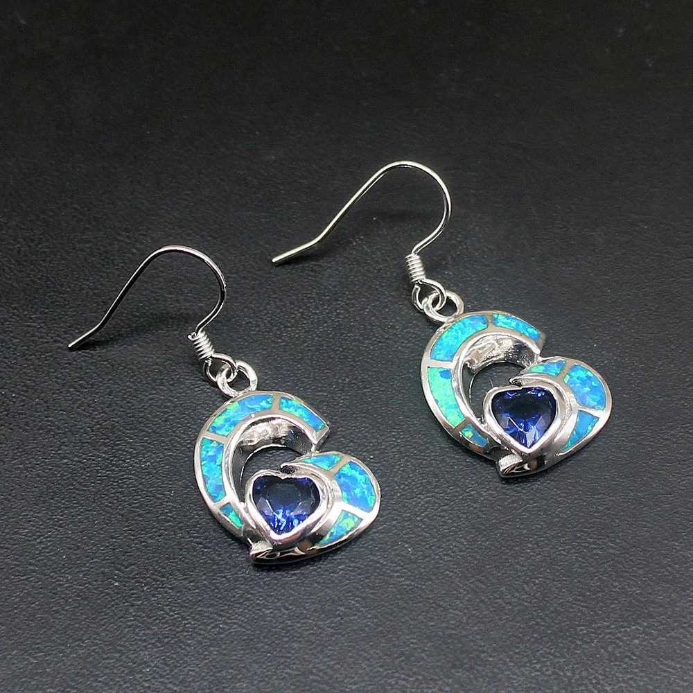 

Hermosa Natural Blue Opal Sapphire Lovely Genuine 925 Silver Dangle Drop Hook Earrings Jewelry Gifts for Women Girls 20214403