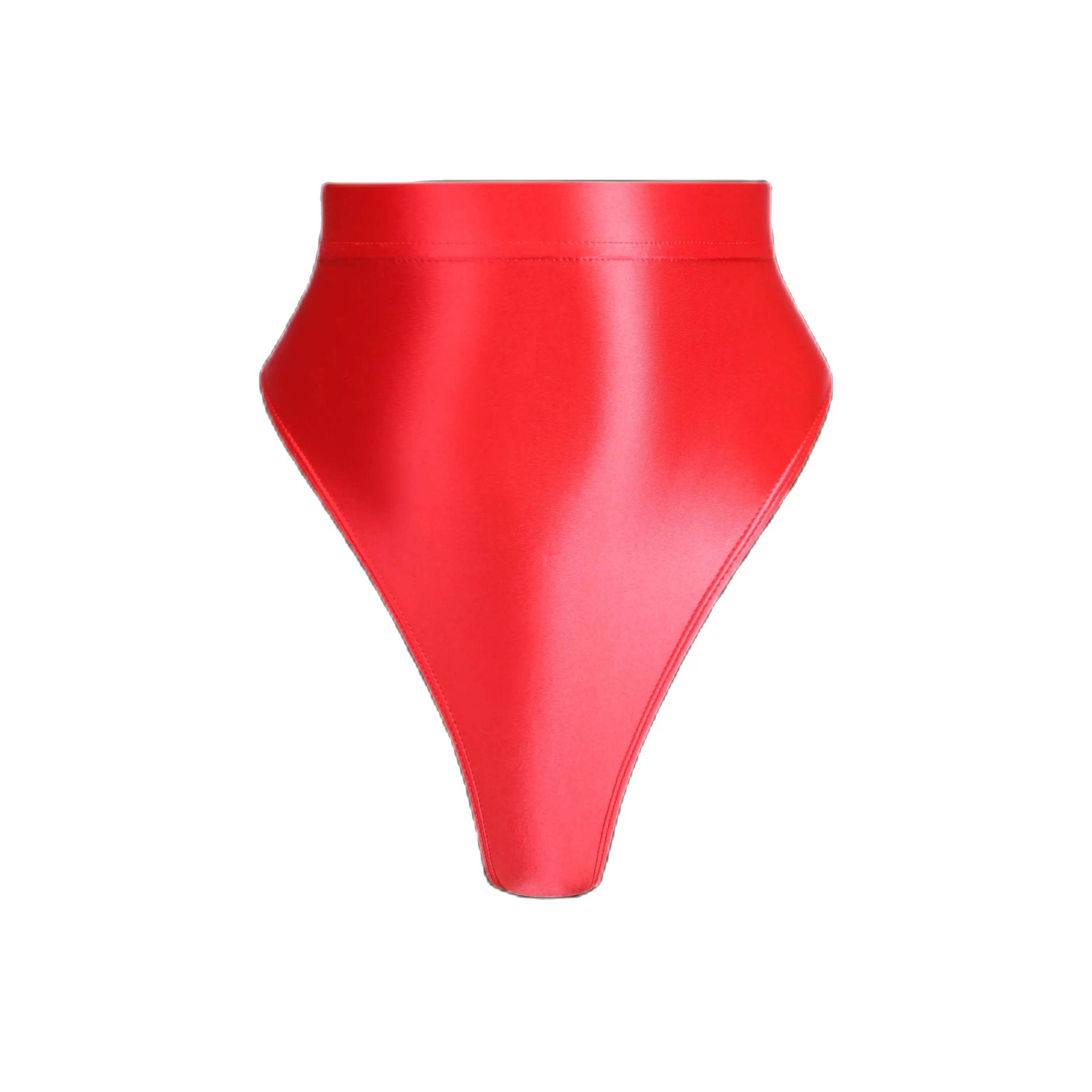 Masked staffs glossy T-shaped pants with buttocks sexy Silky solid bikini high waist tights underpants and high fork Oily briefs