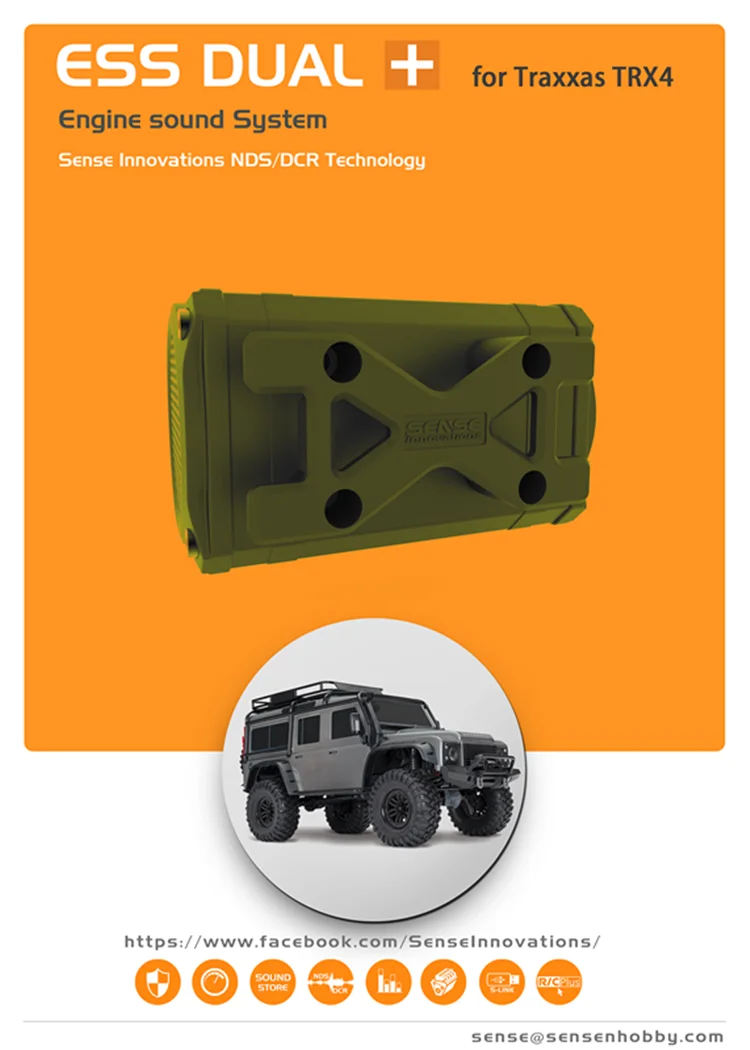 RC Car Sense ESS-ONE ESS-DUAL 2 Lautsprecher Motorgangssimulator für Axial SCX10 II WRAITH TRX-4 TRX4 TRX6 TRX-6