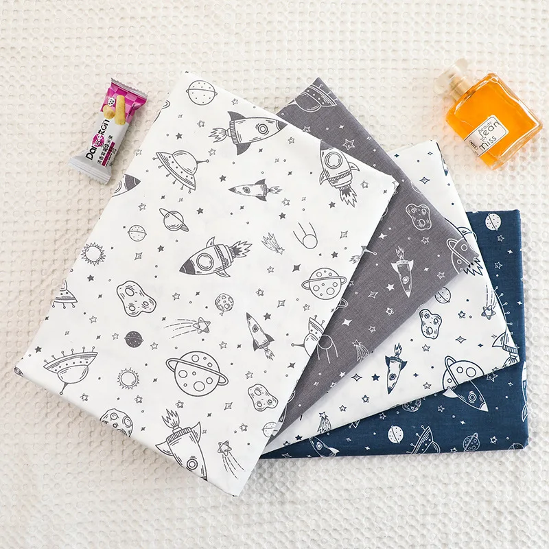 Rocket Stars 100% Cotton Fabric DIY handmade sewing craft patchwork quilting home decor tissus baby dress cloth tecido tilda