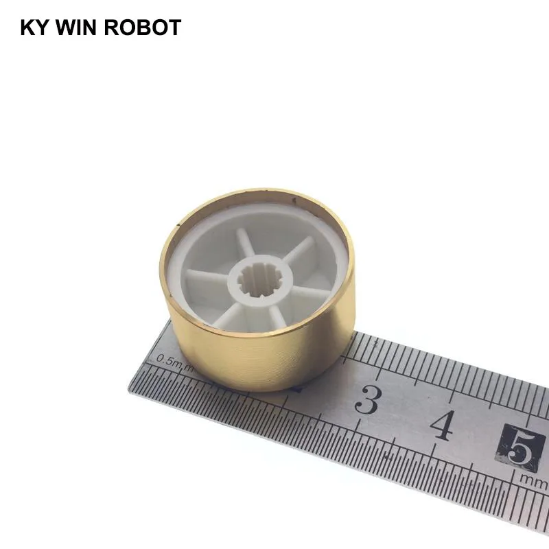 1 pcs 25x13mm 6mm Shaft Hole Aluminum Alloy Potentiometer Knob Gold