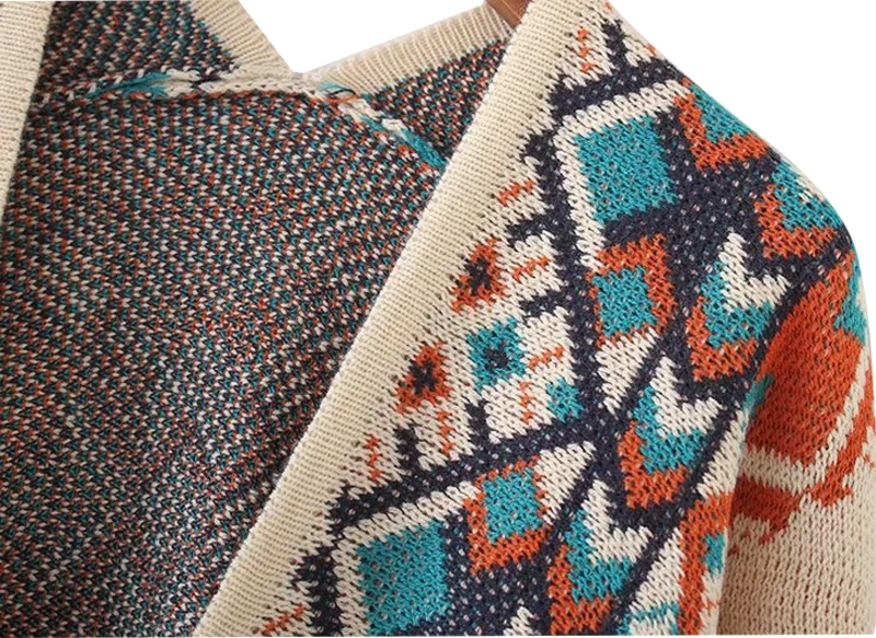 Cheshanf 2021 Frauen Herbst Winter Tribal Ethnic Stricken Strickjacke Pullover Warm Schal Mode Streetwear Poncho Cape