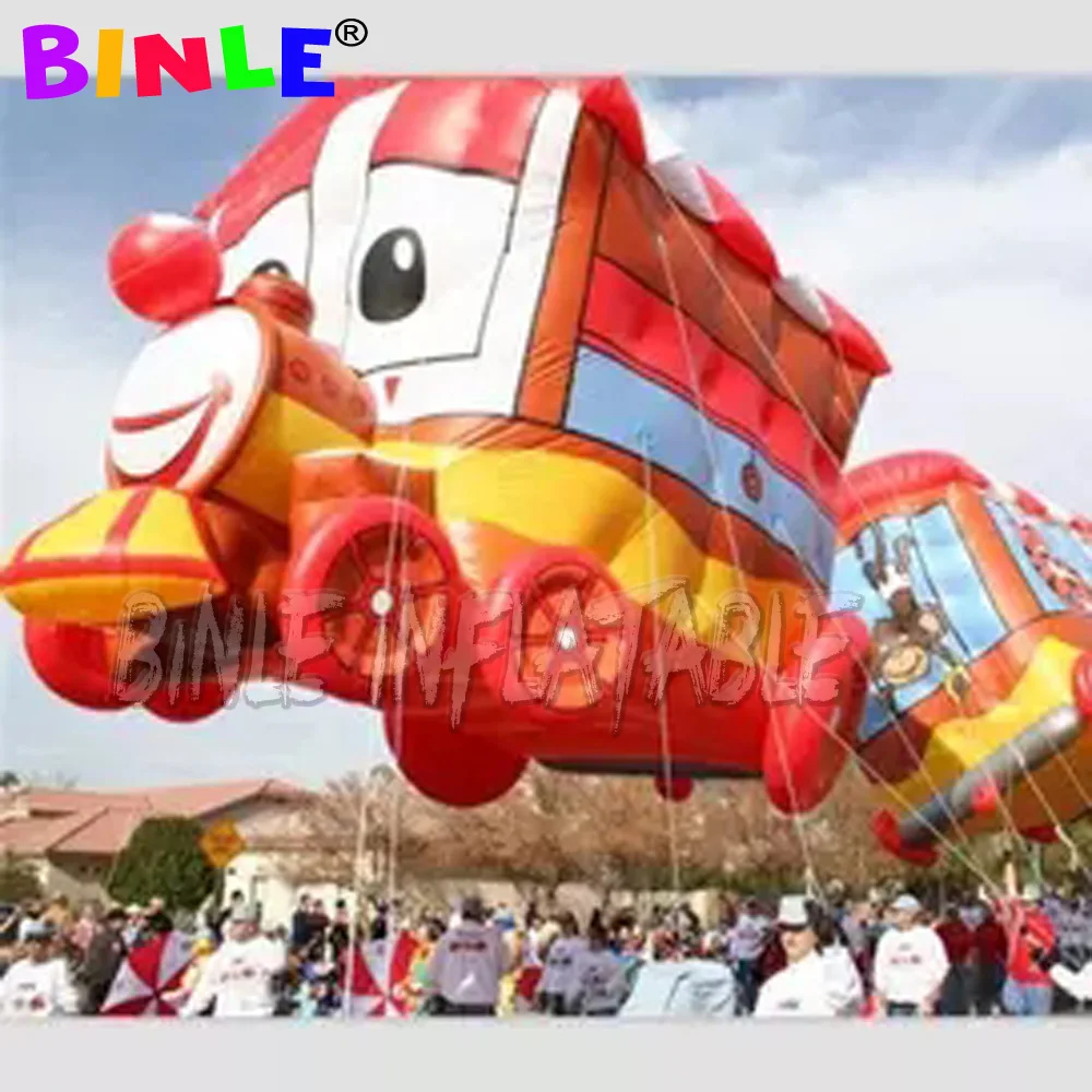 Réplica de globo inflable para espectáculo de cielo, réplica de globo de tren inflable de helio volador, desfile gigante hecho a medida