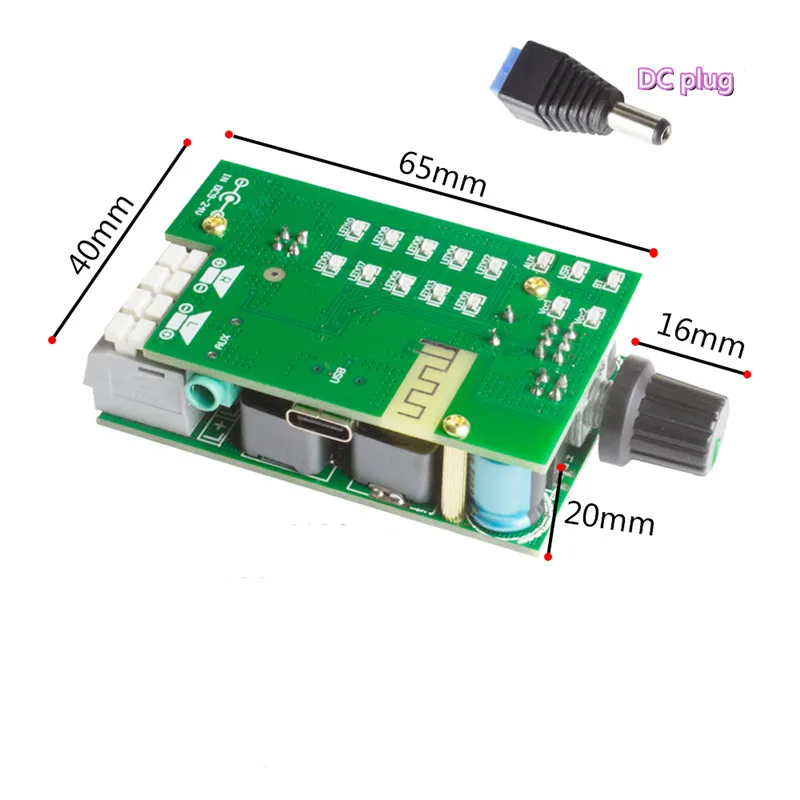 TPA3116 블루투스 5.0 오디오 모듈, 스테레오 고전력 디지털 HIFI 2.0 전력 증폭기 보드 2x50W, TPA3116D2