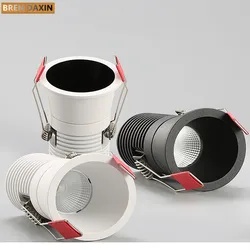 Dimmable embedded COB Downlight AC90V-260V 5W 7w 9W Recessed Led ceiling lamp Spot light Indoor lighting