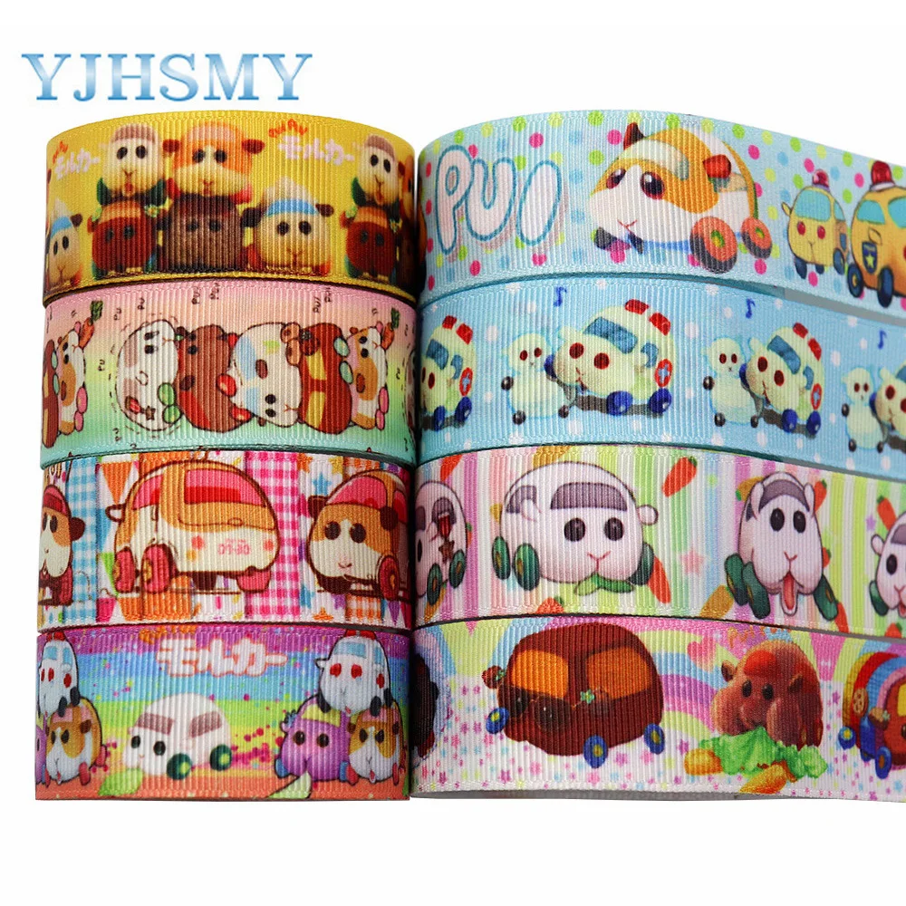 5 Yards 1 Inch Cartoon Print Grosgrain Ribbon for Hair Bow Hair Clip Accessories Collar DIY Supplies Material M-21416-465