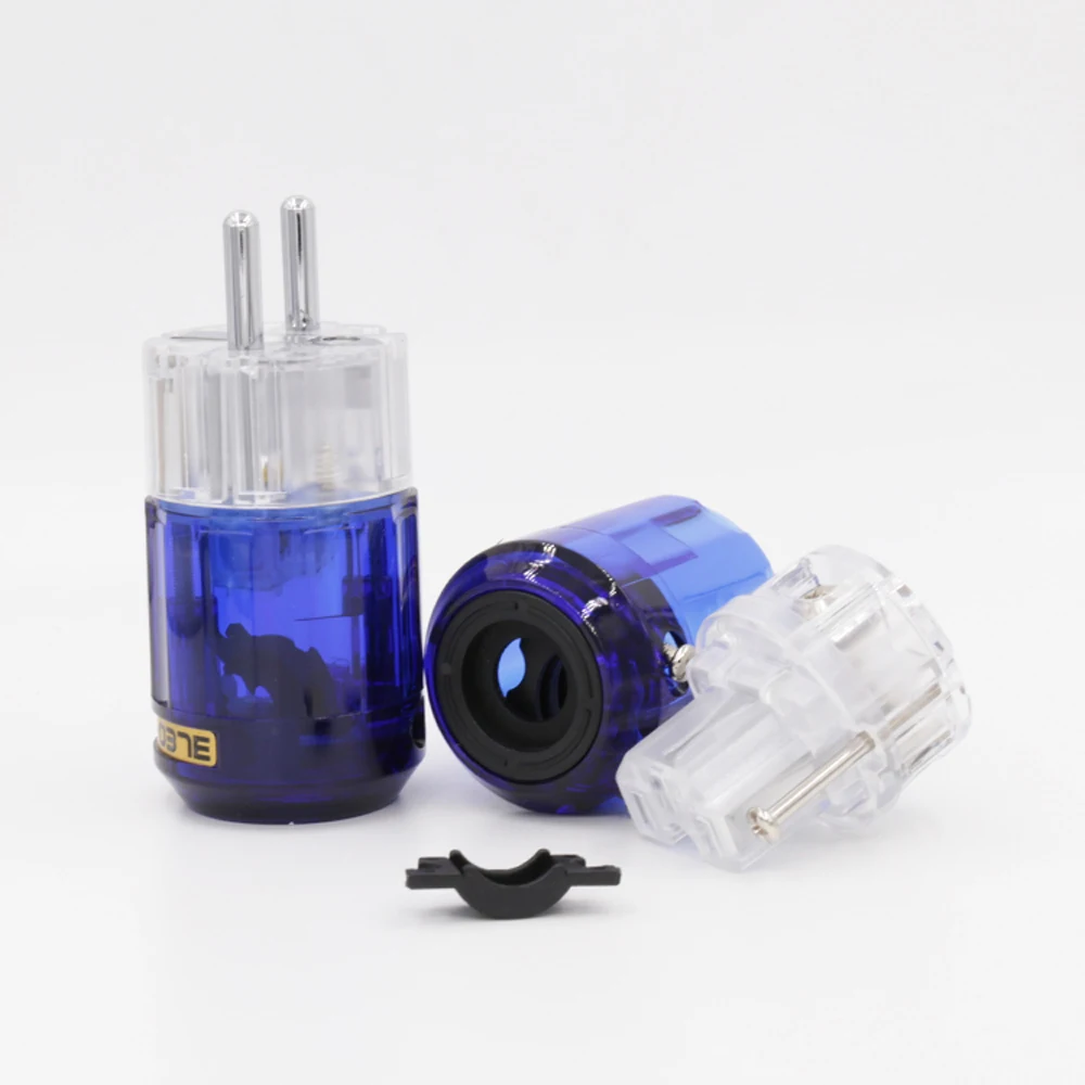 Hohe Qualität Paar P-037ETR + C037 Rhodium Überzogene EU Power plug IEC Connecter DIY Kabel Schuko power kabel stecker – Detail 5