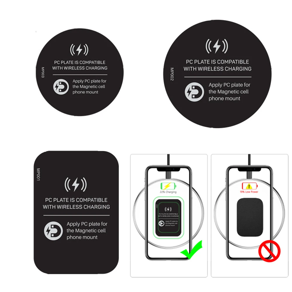 Universal Metal Plate Disk Sheets For Wireless Charger Magnet Plate Disk For Mobile Phone Holder Car Wireless Phone Holder Sheet