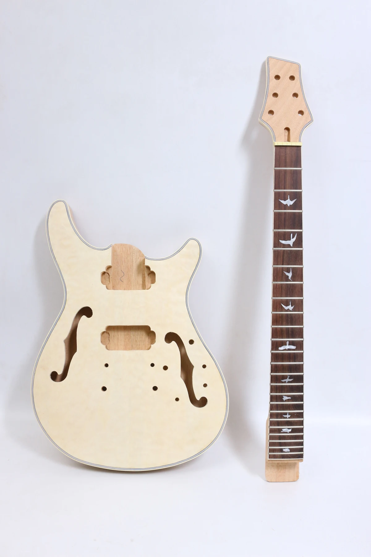 electric Guitar neck   Maple wood 24 fret  25.5 inch  Fretboard DIY #741 and body mahogany made maple top