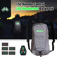 15L with Turn Signal USB Rechargeable Bag LED Light Backpack  for Safe Night Riding Remote Control LED Illuminated Backpack