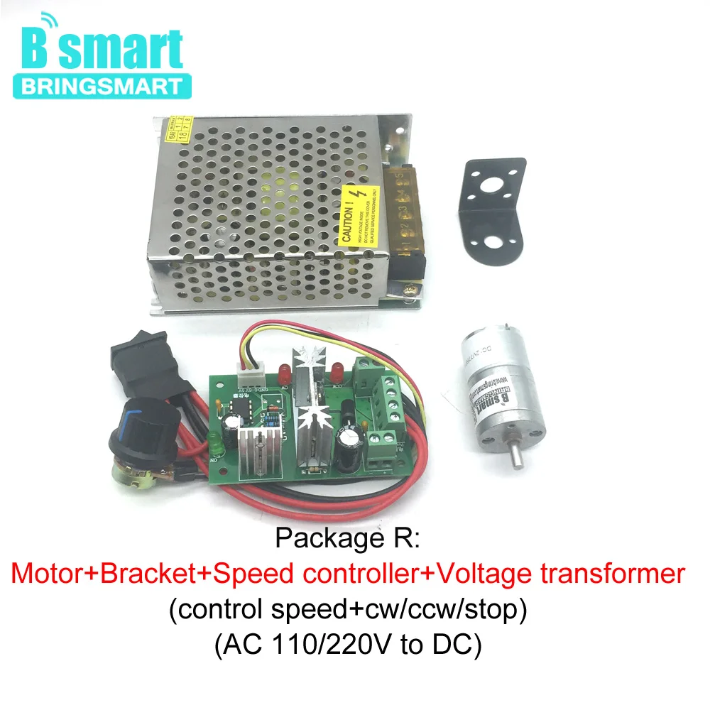 Bringsmart Gearbox Reducer JGA25-310 Low Speed 25mm Mini Motor 12V 6V High Torque DC Reduction Reversible Motor 12v Gear Motor