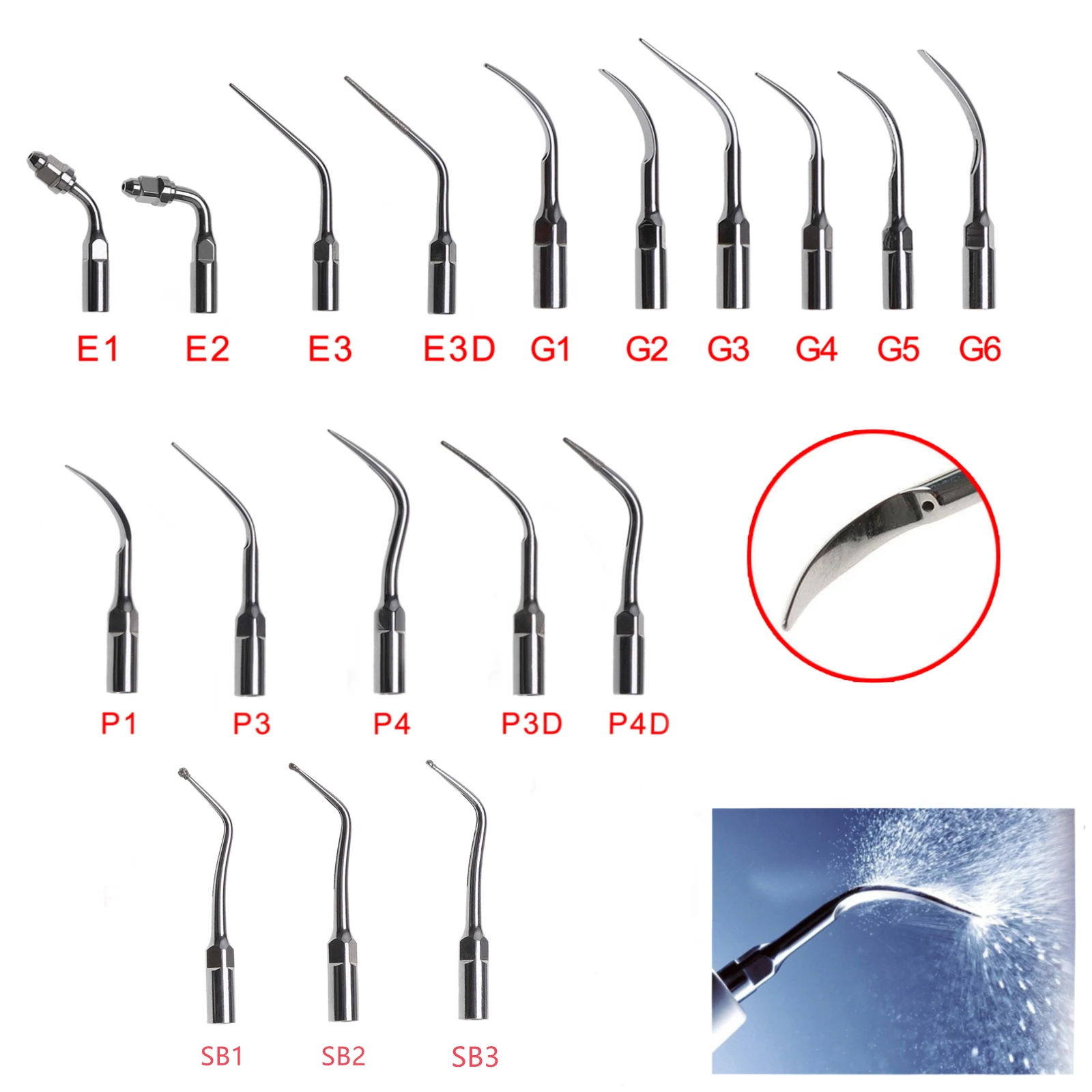 

18Types SKYSEA 20PCS Dental Ultrasonic Scaler Endo Tips Fit For EMS Handpiece