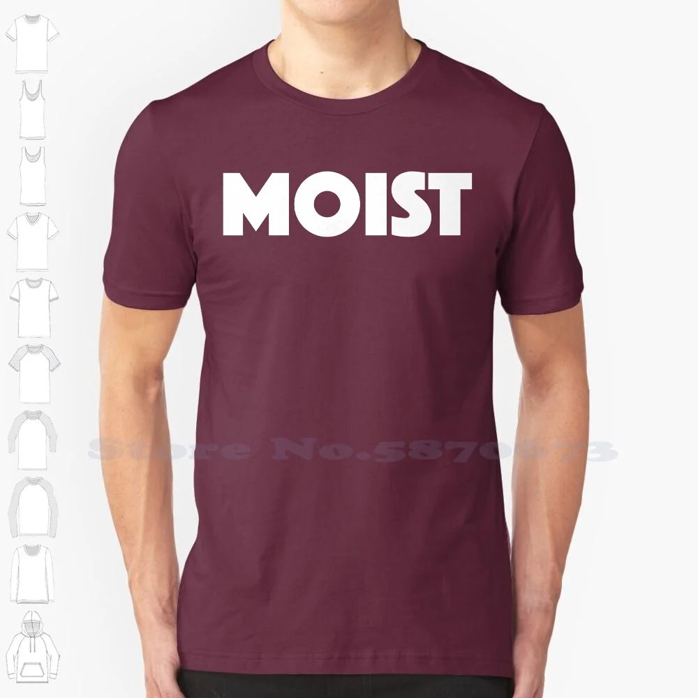 Hip Hop Novelty T Shirts Men's Brand Clothing Moist T Shirt Random Awkward Funny Word Tee