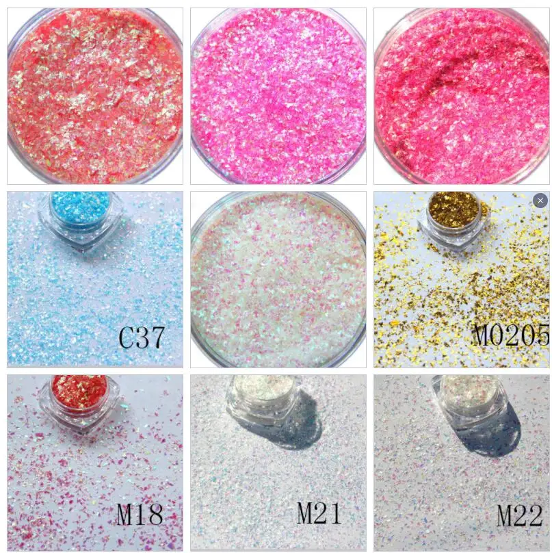 

500g White Candy Color Iridescent Nail Glitter Shiny Mermaid Sequins Irregular Slices 3D Flakes Paillettes Nail Body Art