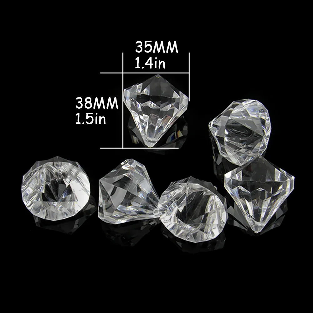 Acrylic Diamond Paperweight 28pcs/Lot Transparent Color 38*35mm Prism Pendant Parts Home Wedding Decoration